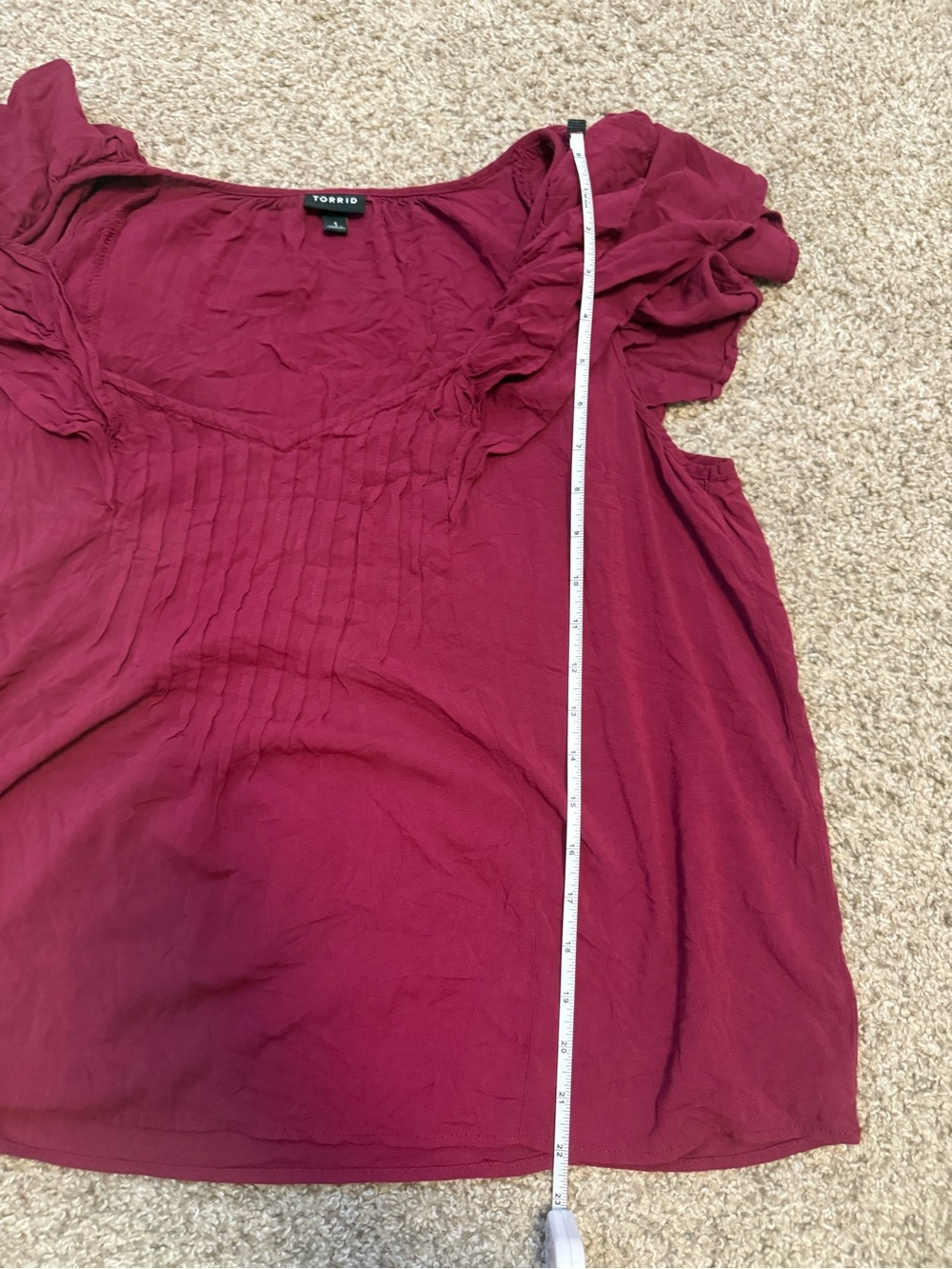 Torrid Raspberry Flutter Sleeve Blouse - Picture 5 of 5